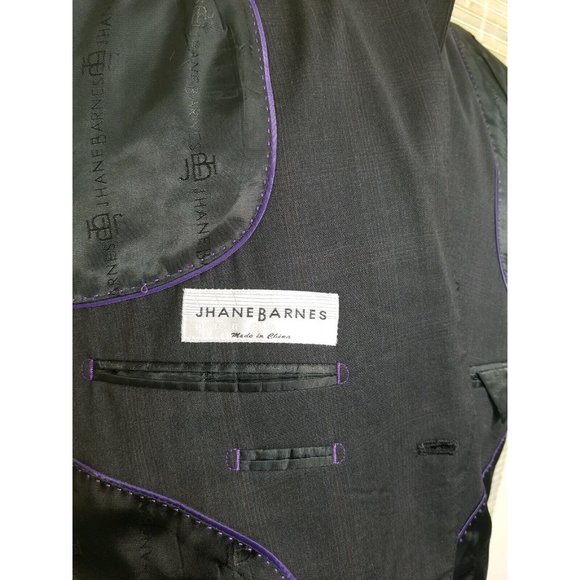 JHANE BARNES 44R MENSWEAR MEN'S SPORT COAT BESPOKE BLACK 100% WOOL 2-BUTTON B371 - Picture 8 of 8
